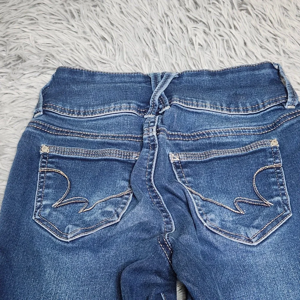 Wallflower Sassy Skinny Jeans Womens Juniors 0 Blue High Rise Denim‎ WFM10481S